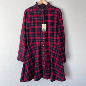 Kiel James Patrick Cozy Cabin Flannels Alpine Lodge Dress XL Red Black Plaid NWT